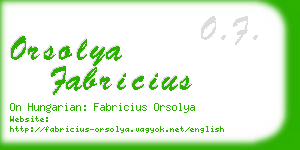 orsolya fabricius business card